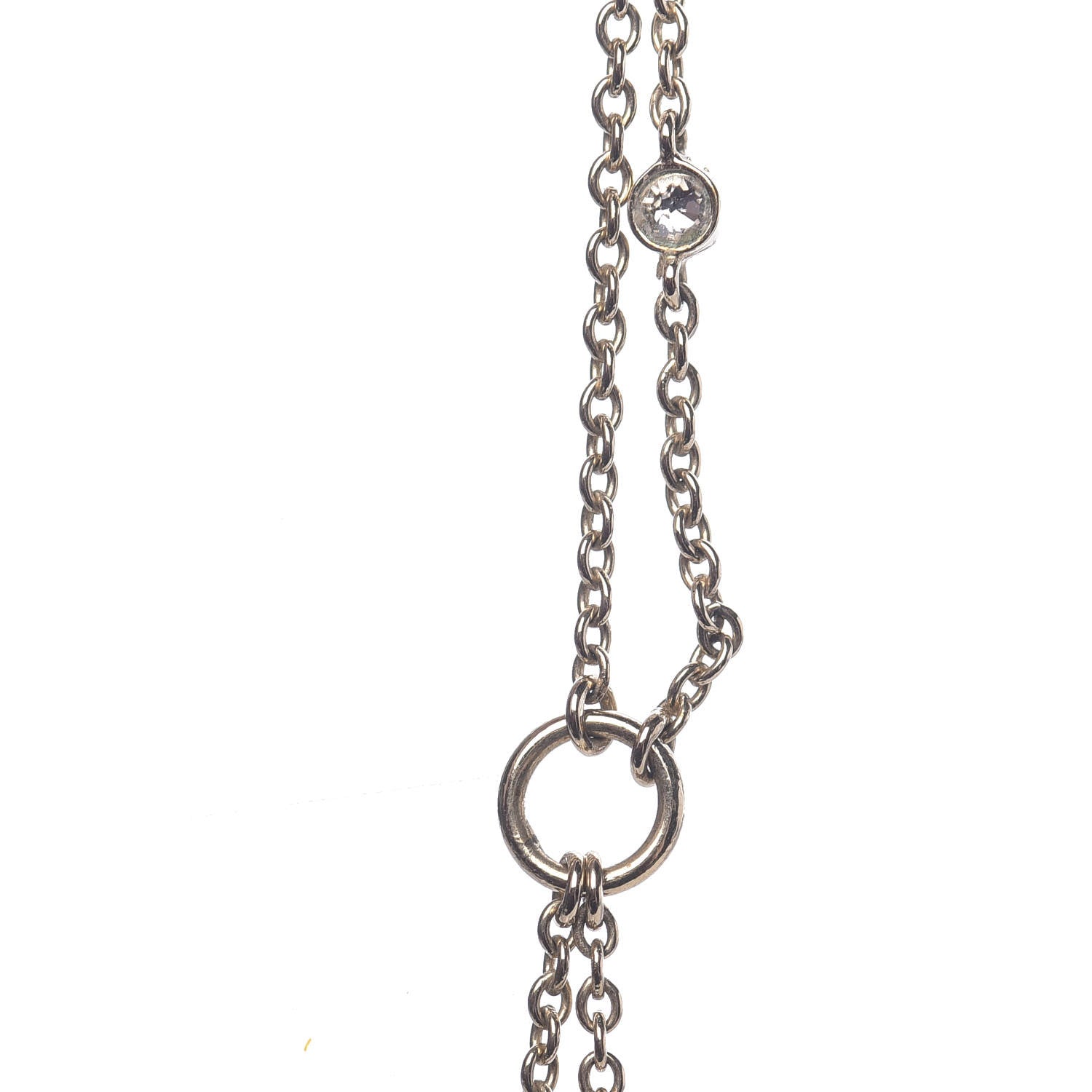 Christian Dior Crystal Pearl Shiny-D Tribal Long Necklace Gold 6 of 8