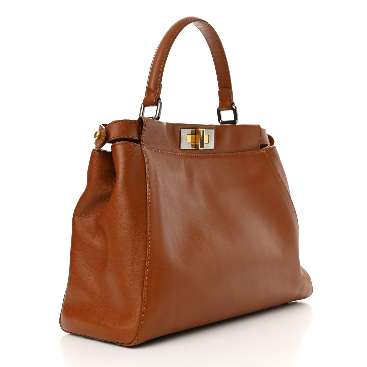 Vitello Suede Medium Peekaboo Iconic Satchel Cuoio Rame Moro