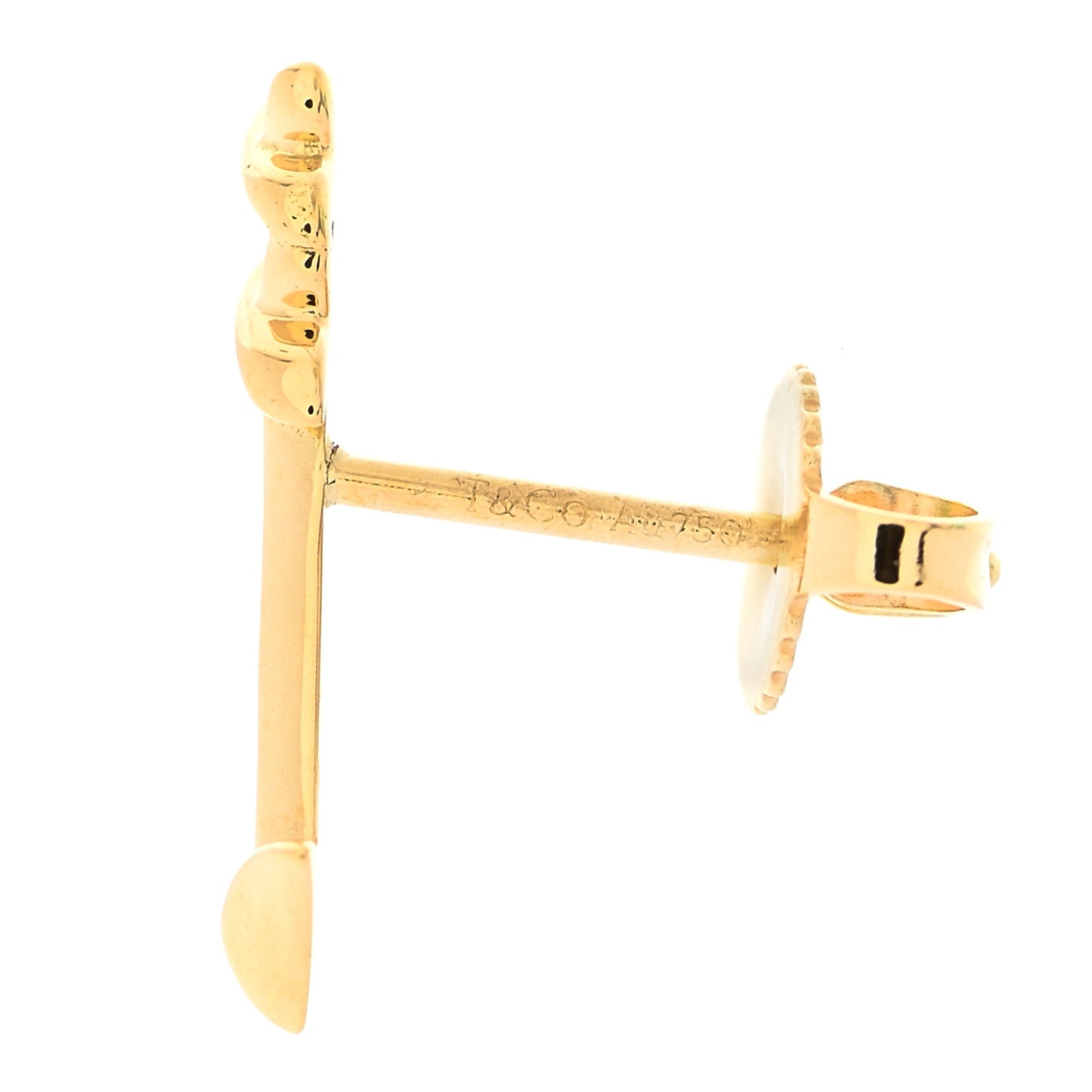 18K Yellow Gold Graffiti Arrow Single Earring