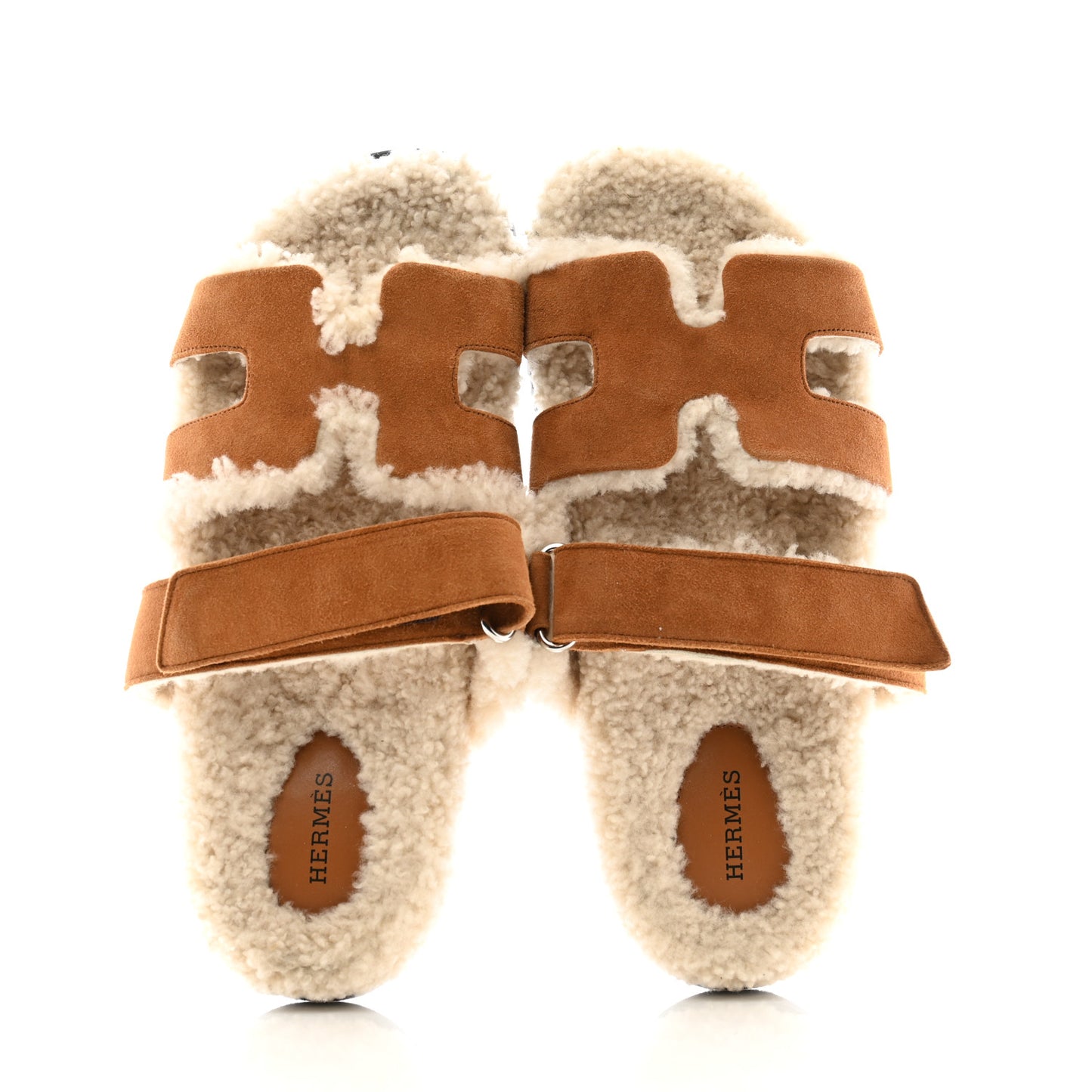 Suede Goatskin Woolskin Womens Chypre Sandals 40 Naturel Ecru
