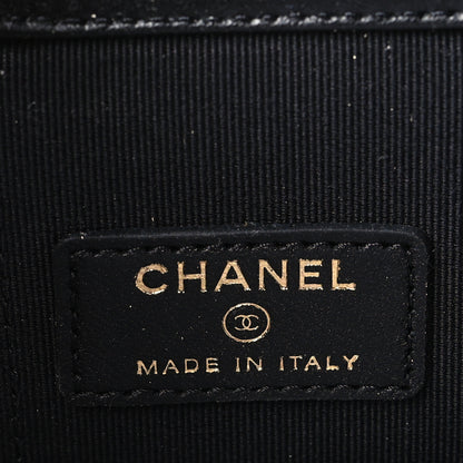 Chanel Lambskin Quilted Mini Vanity Case With Pearl Chain Black 6 of 9