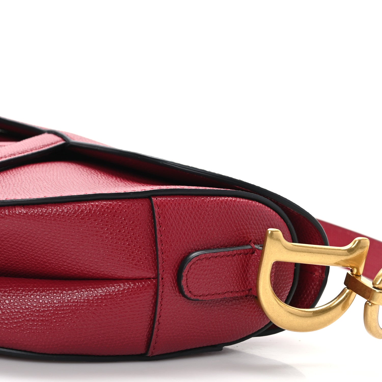 Christian Dior Grained Calfskin Saddle Bag Red 9 of 9