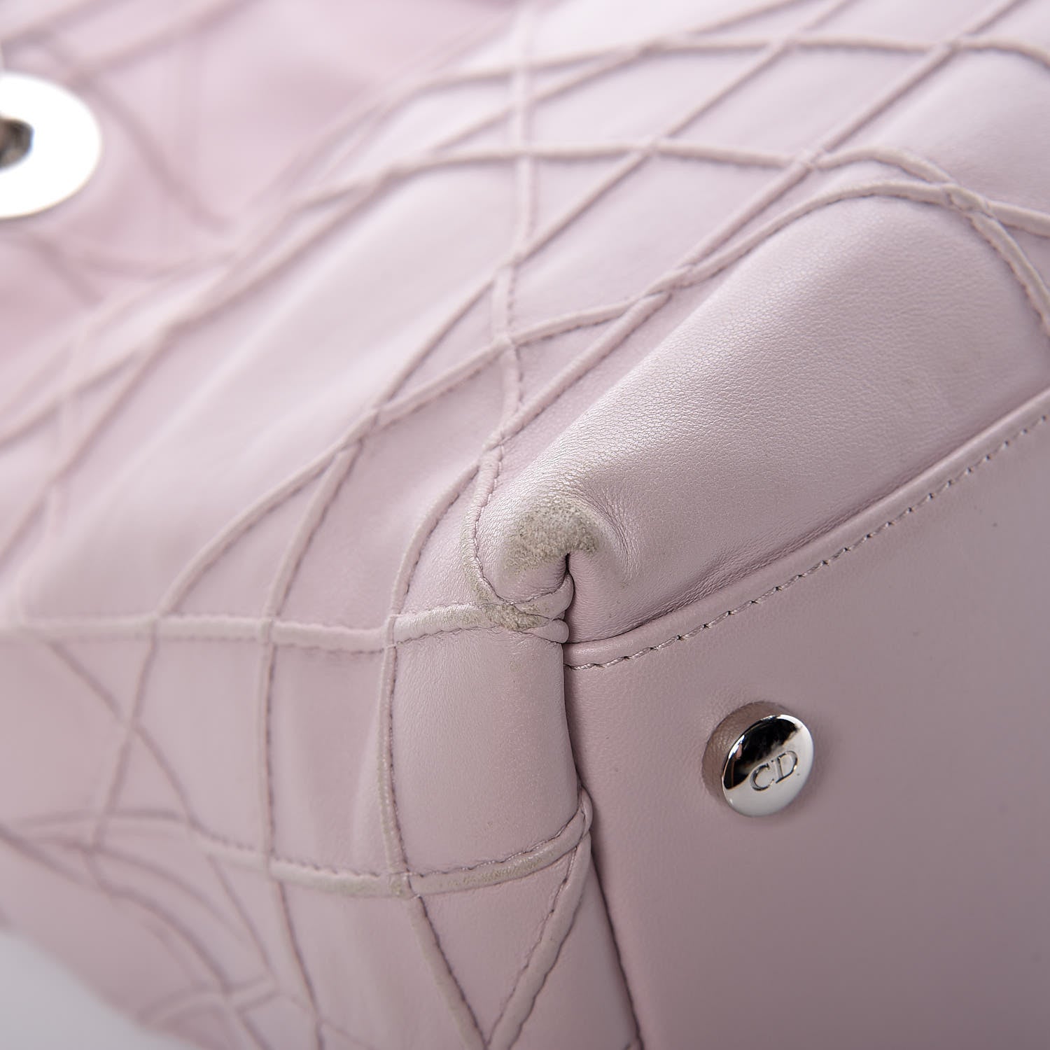 Christian Dior Lambskin Cannage Medium Granville Tote Pink 15 of 28