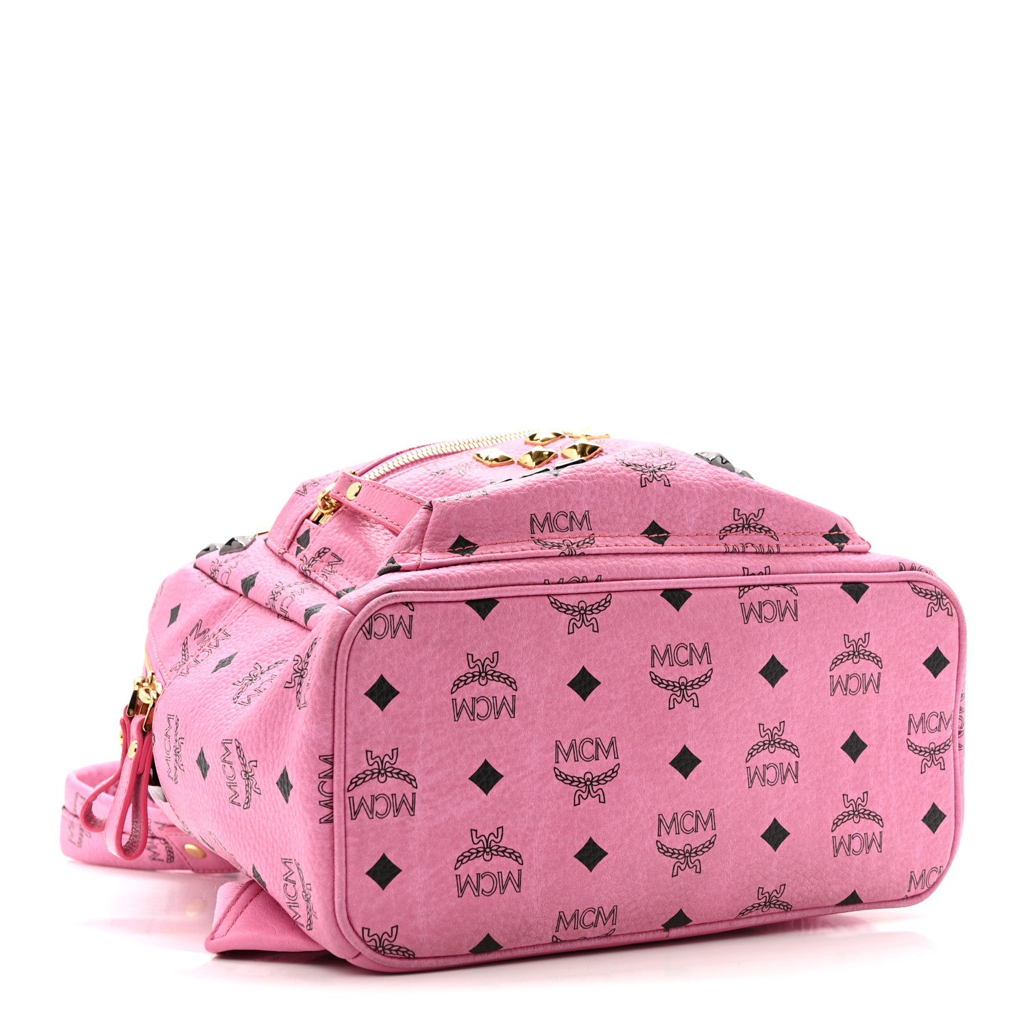 MCM Visetos Studded Small Stark M Backpack Pink 4 of 13