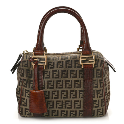 Fendi Zucchino Vitello Small Forever Boston Mogano Panna Bruciato 1 of 10