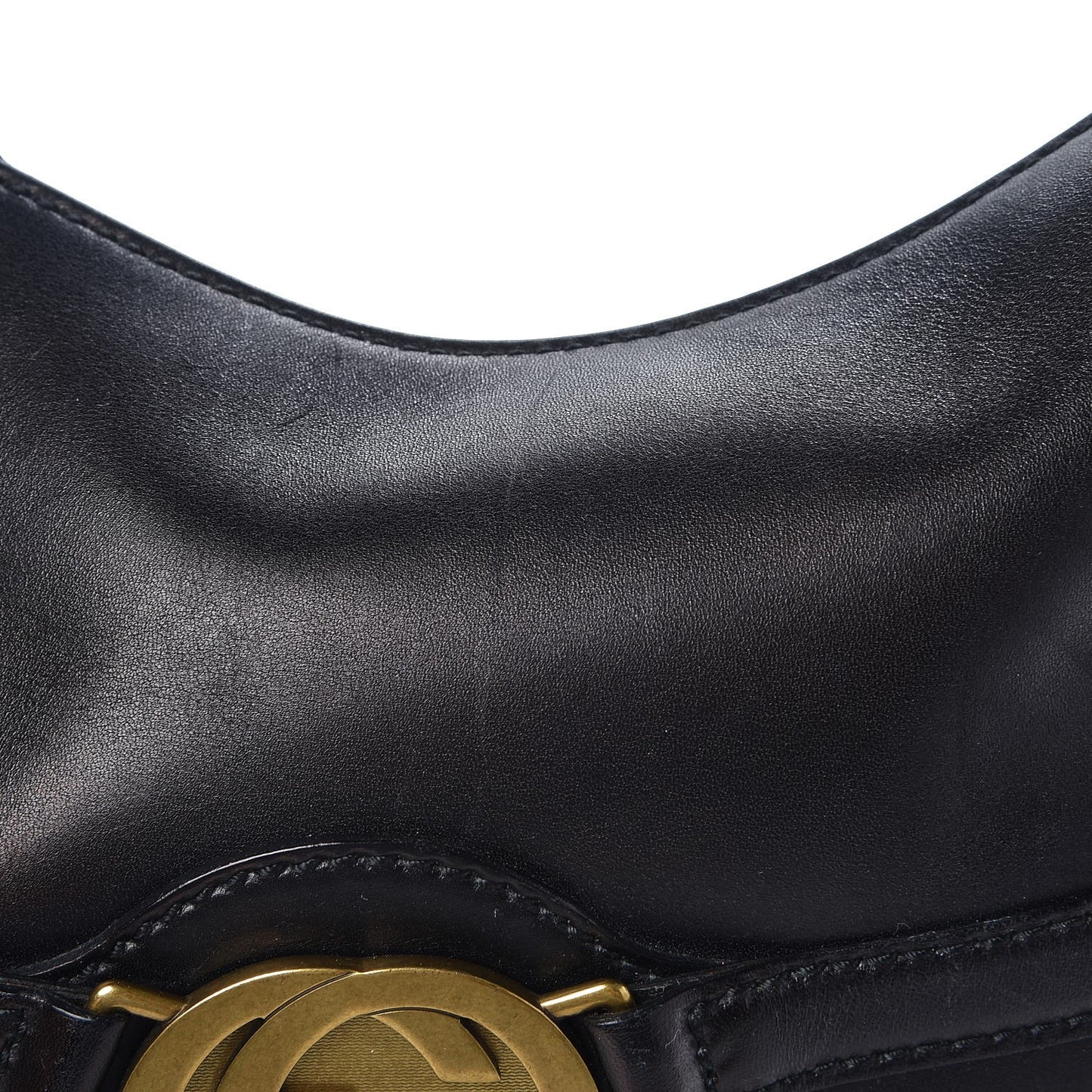 Calfskin GG Reins Hobo Black