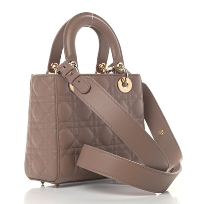 Christian Dior Lambskin Cannage Small My ABCDior Lady Dior Warm Taupe 2 of 4