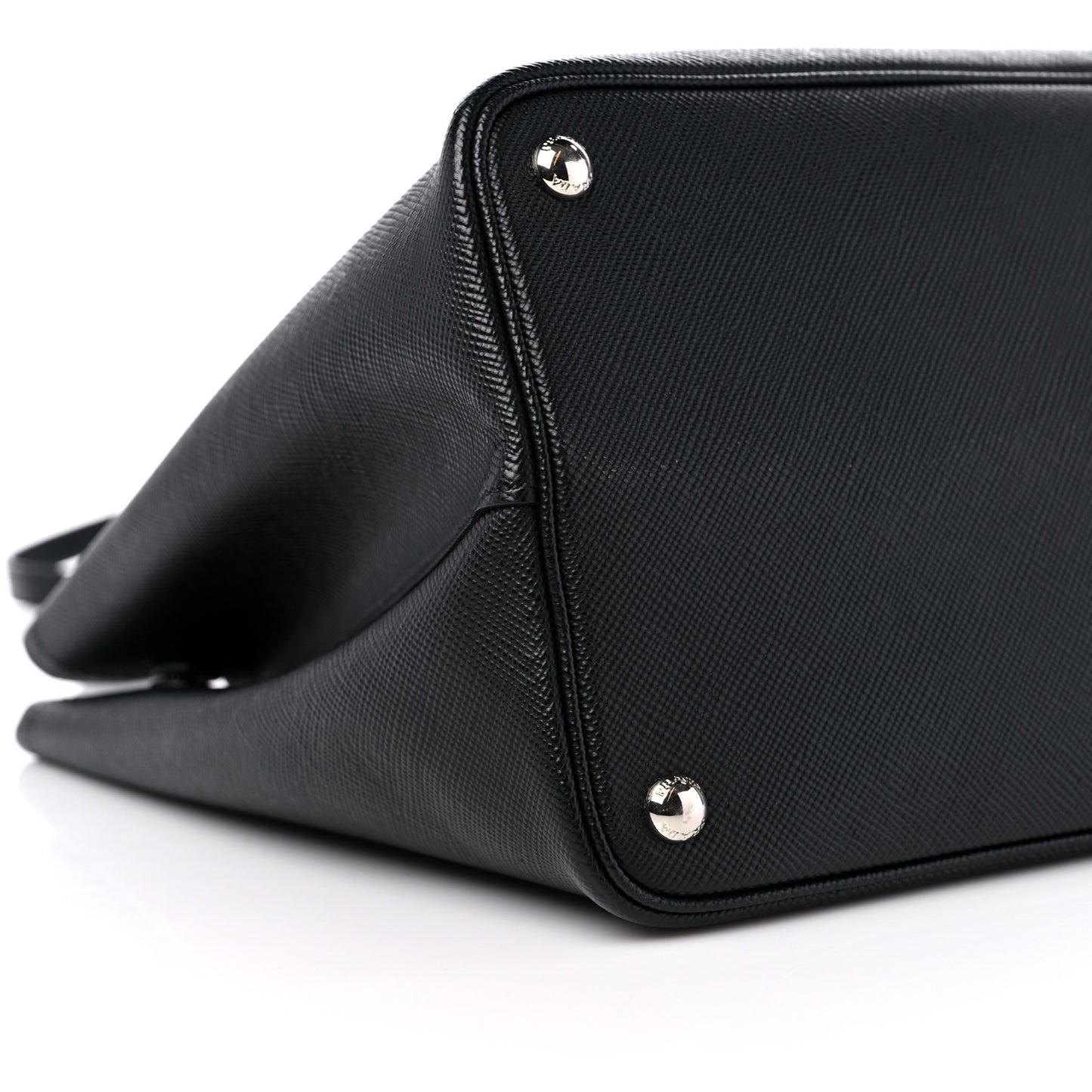 Saffiano Cuir Medium Double Handle Tote Black Fuoco
