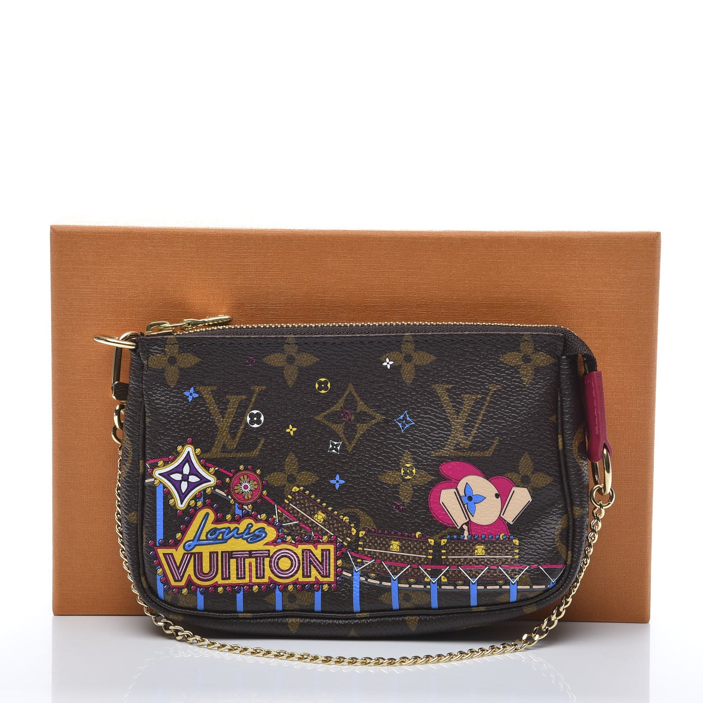 Monogram 2020 Christmas Animation Roller Coaster Mini Pochette Accessories Pivoine