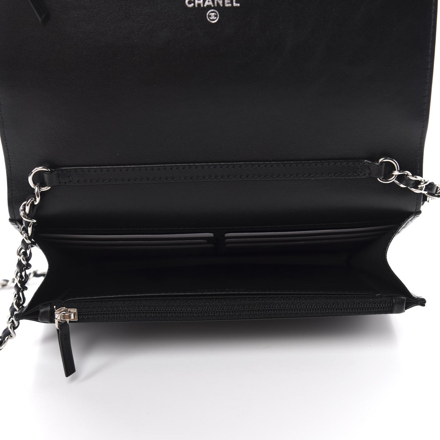 Caviar Camellia Embossed Wallet On Chain WOC Black