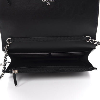 Chanel Caviar Camellia Embossed Wallet On Chain WOC Black 5 of 12