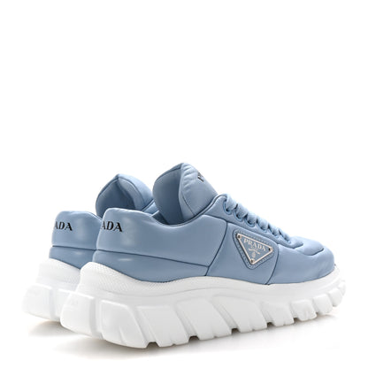 Prada Nappa Soft Metal Triangle Logo Womens Padded 30mm Sneakers 35.5 Celeste 5 of 9