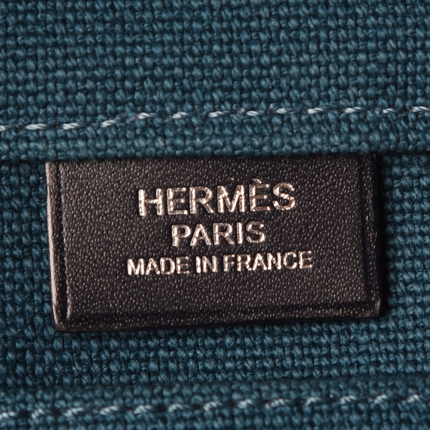 Canvas Calfskin Etriviere Shopping Tote Colvert Bleu Indigo