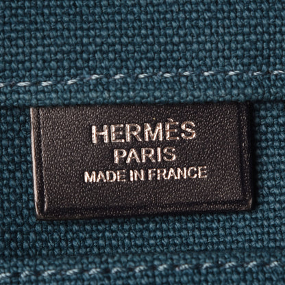 Hermes Canvas Calfskin Etriviere Shopping Tote Colvert Bleu Indigo 8 of 8