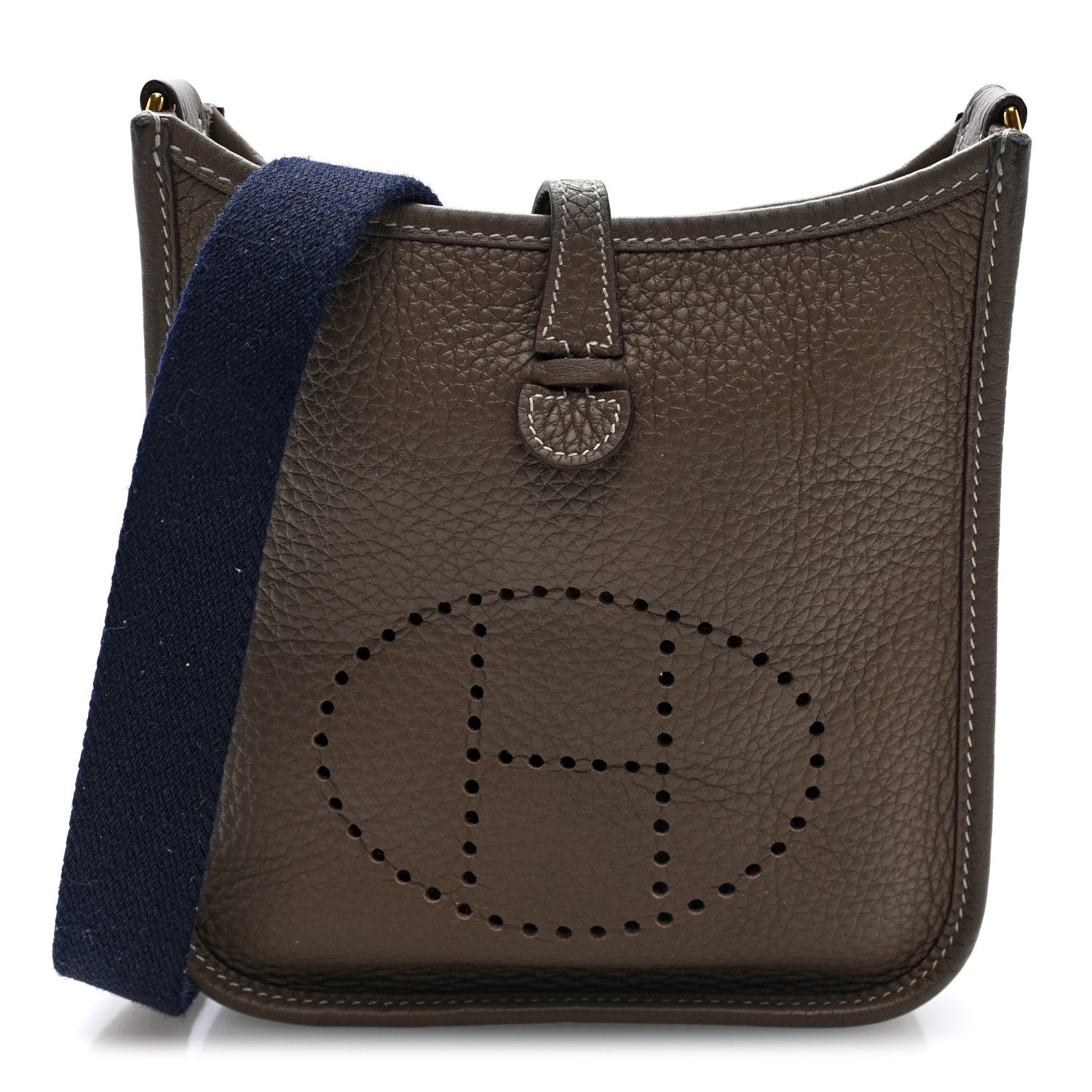 Hermes Taurillon Clemence Amazone Evelyne TPM Etoupe Bleu Indigo 1 of 10