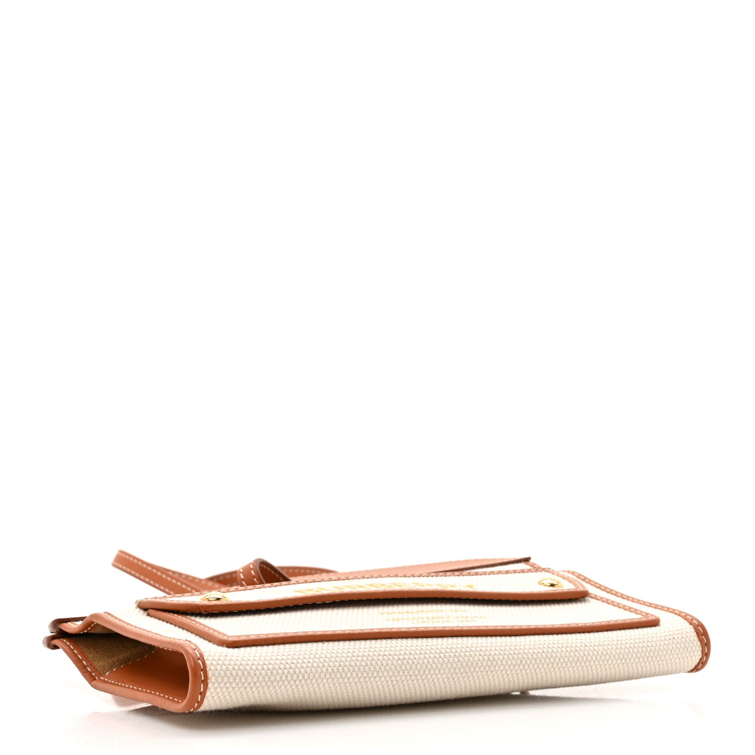 Burberry Canvas Calfskin Pocket Crossbody Bag Tan 4 of 10