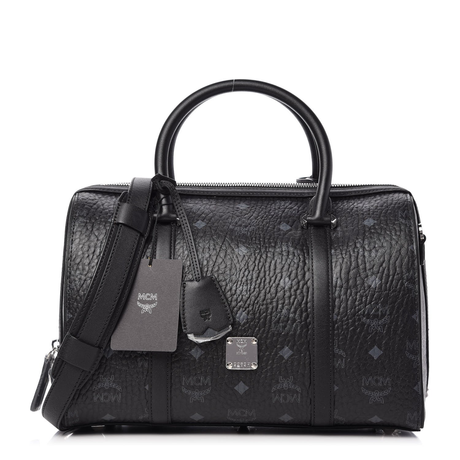 MCM Visetos Medium Essential Boston Bag Black 1 of 8
