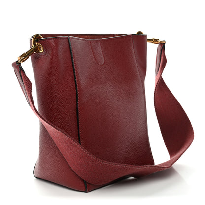Celine Soft Grained Calfskin Small Sangle Bucket Bag Burgundy 3 of 12