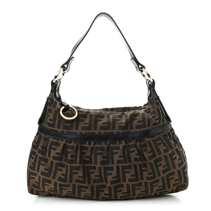 Fendi Zucca Cuoio Lucido Hobo Tobacco Moro 1 of 12