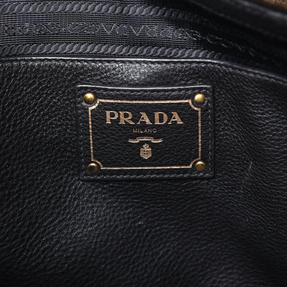 Prada Vitello Daino Side Zip Tote Black 7 of 25