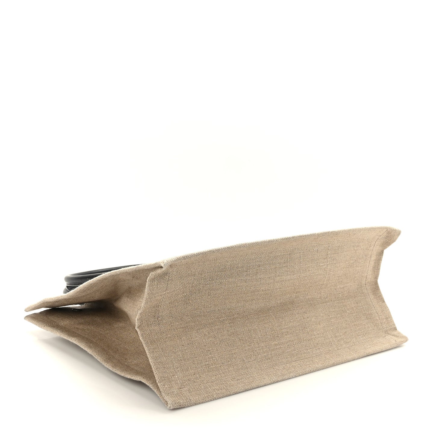 Linen Calfskin Small Rive Gauche Tote Greggio Natural