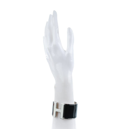 Hermes Extra Wide Clic Clac H Bracelet PM Noir Blanc 2 of 5