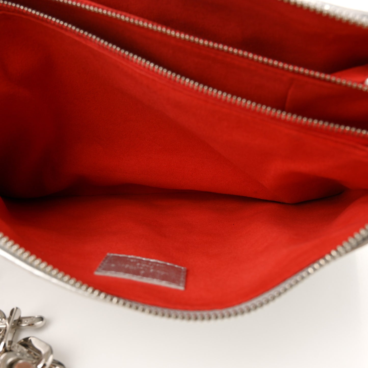 Metallic Lambskin Embossed Monogram Coussin PM Silver