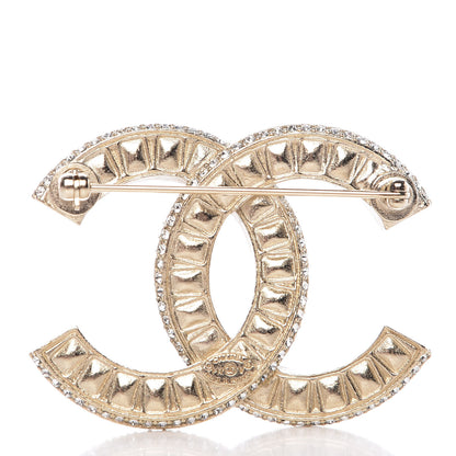 Chanel Baguette Crystal CC Brooch Gold 3 of 4