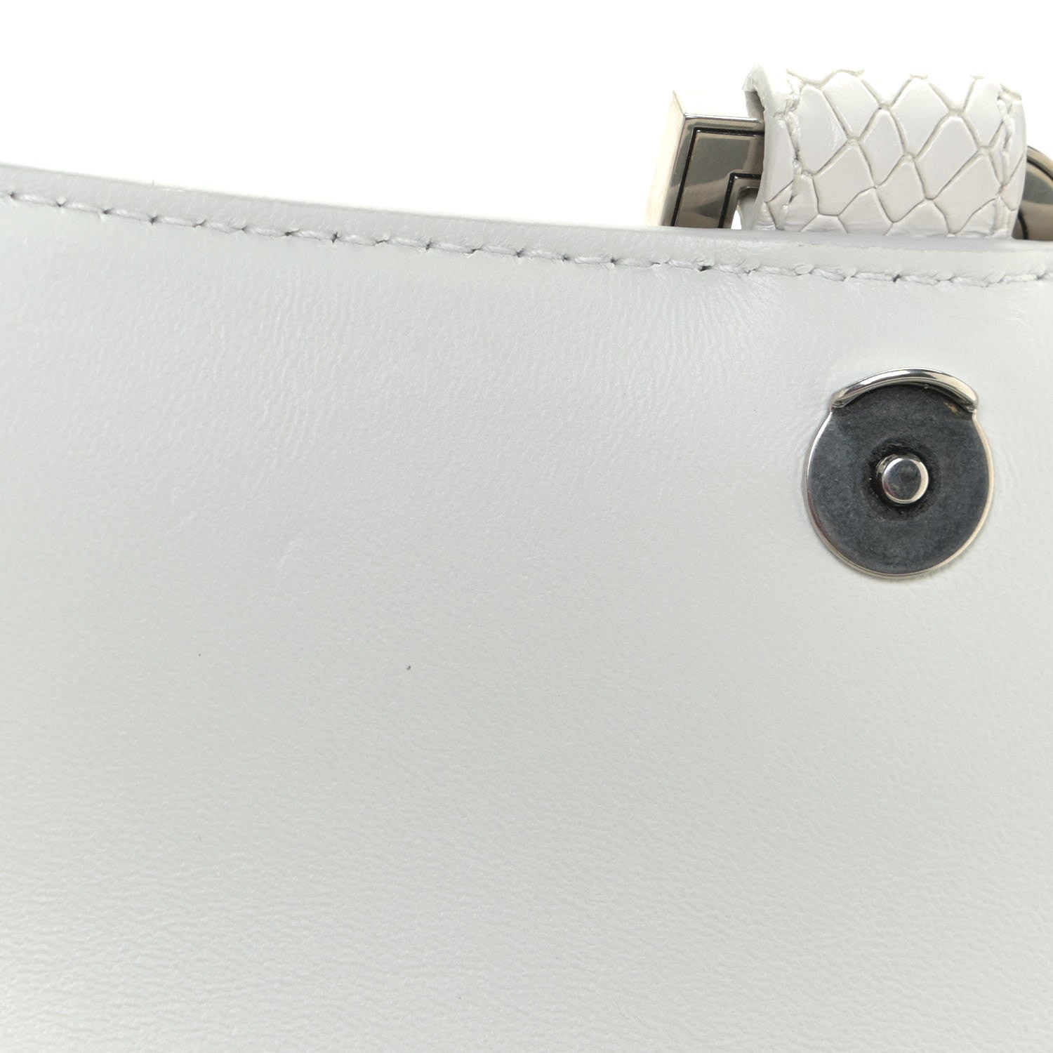 Balenciaga Calfskin Snake Embossed Small Hourglass Top Handle Bag White 11 of 13