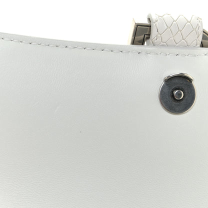 Balenciaga Calfskin Snake Embossed Small Hourglass Top Handle Bag White 11 of 13
