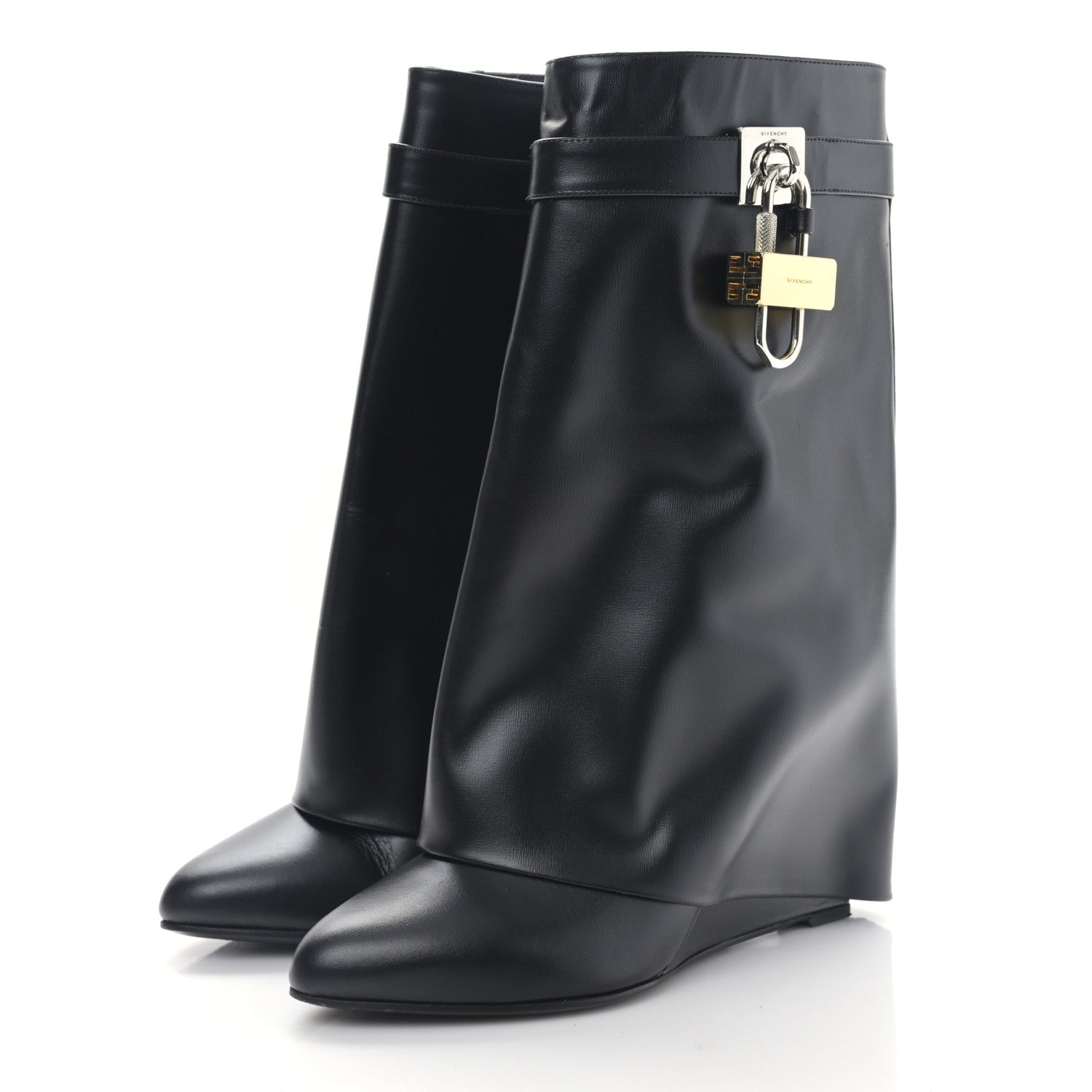 Givenchy Calfskin Shark Lock Ankle Boots 40 Black 3 of 6