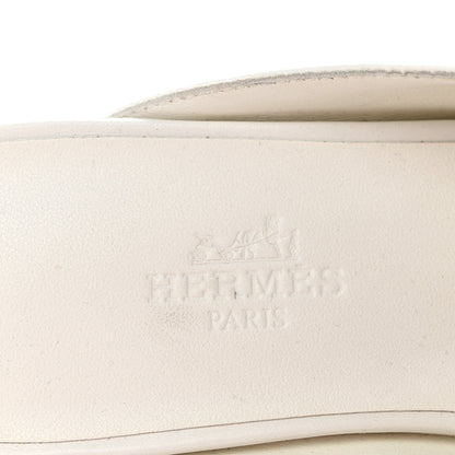 Hermes Calfskin Womens Groupie Mules 36 White 8 of 9