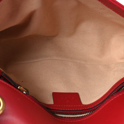 Gucci Calfskin Matelasse Small GG Marmont Shoulder Bag Hibiscus Red 5 of 9