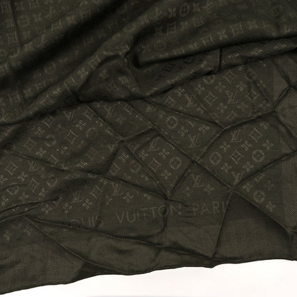 Louis Vuitton Wool Silk Monogram Evermore Shawl Kaki 3 of 3