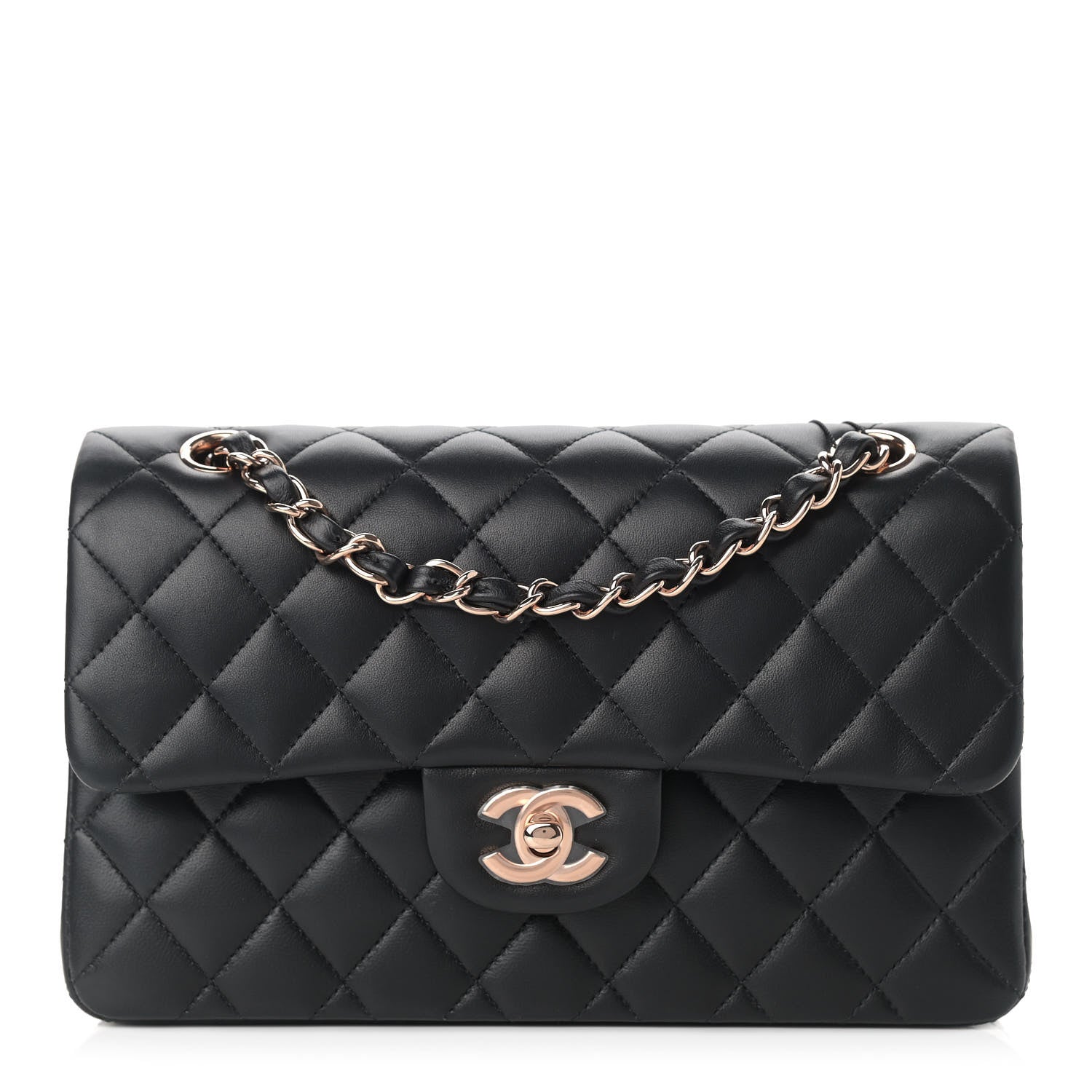 Chanel Lambskin Quilted Small Double Flap Black 1 of 12