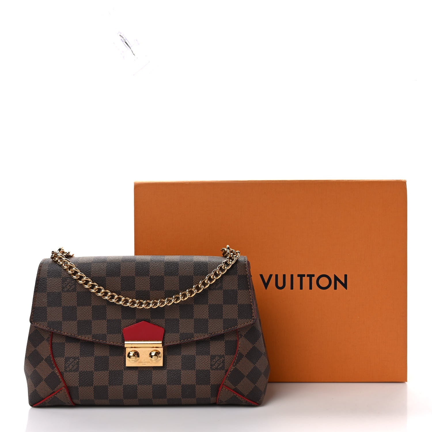 Louis Vuitton Damier Ebene Caissa Clutch Cherry 11 of 11