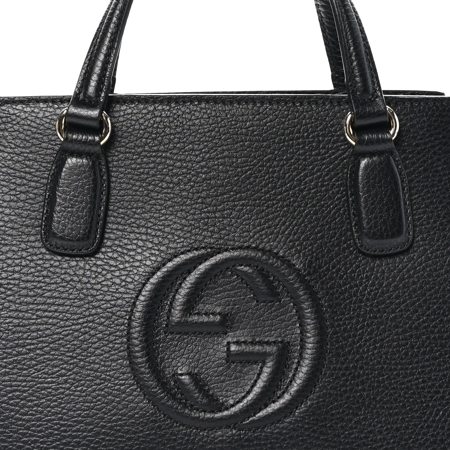 Gucci Pebbled Calfskin Medium Soho Top Handle Satchel Black 8 of 10