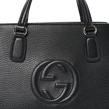 Gucci Pebbled Calfskin Medium Soho Top Handle Satchel Black 8 of 10
