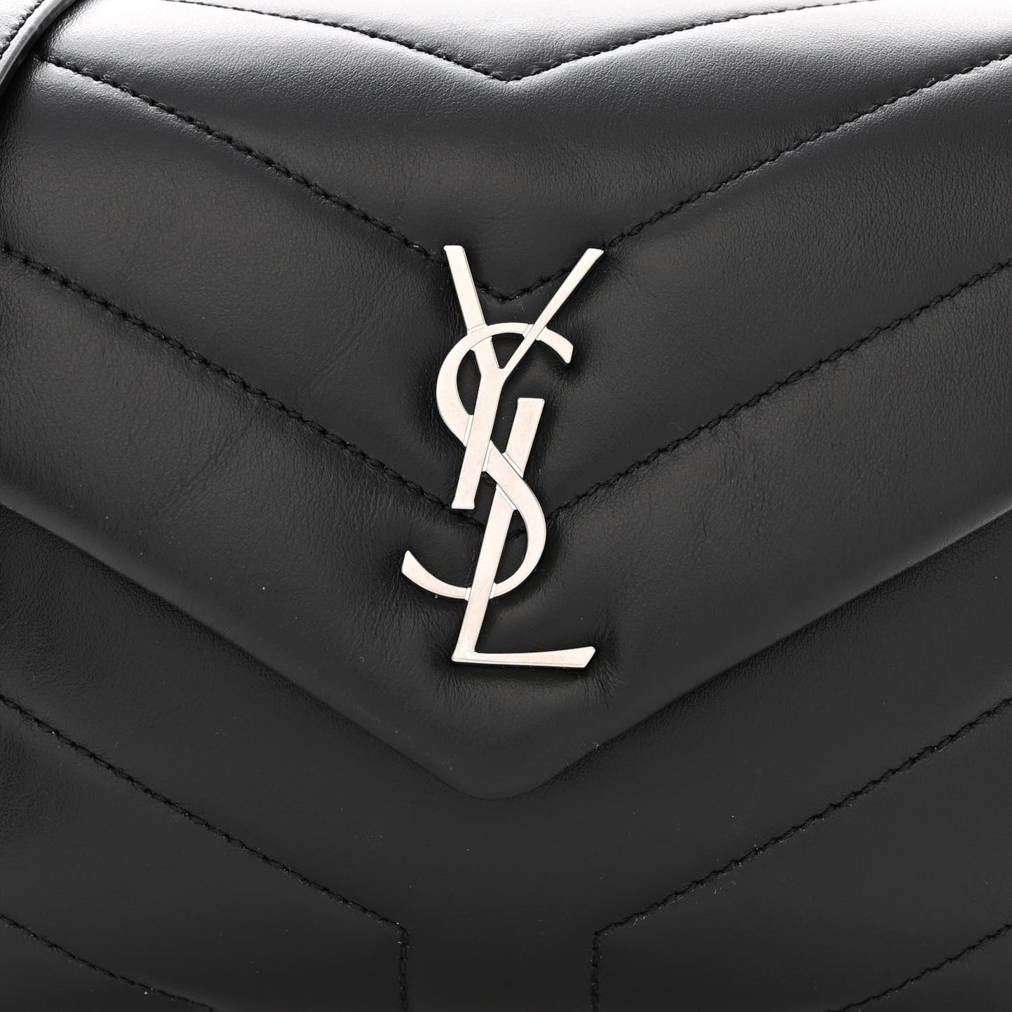 Calfskin Y Quilted Monogram Toy Loulou Crossbody Bag Black