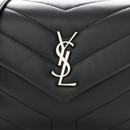 Saint Laurent Calfskin Y Quilted Monogram Toy Loulou Crossbody Bag Black 7 of 11
