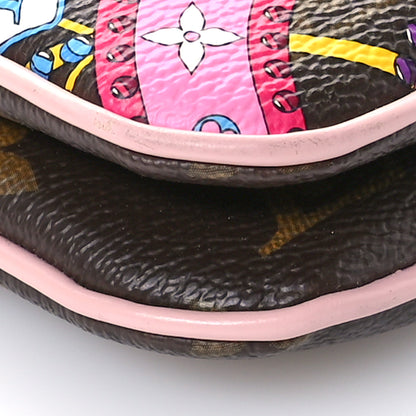 Louis Vuitton Monogram 2020 Christmas Animation Big Wheel Double Zip Pochette Rose Ballerine 9 of 12