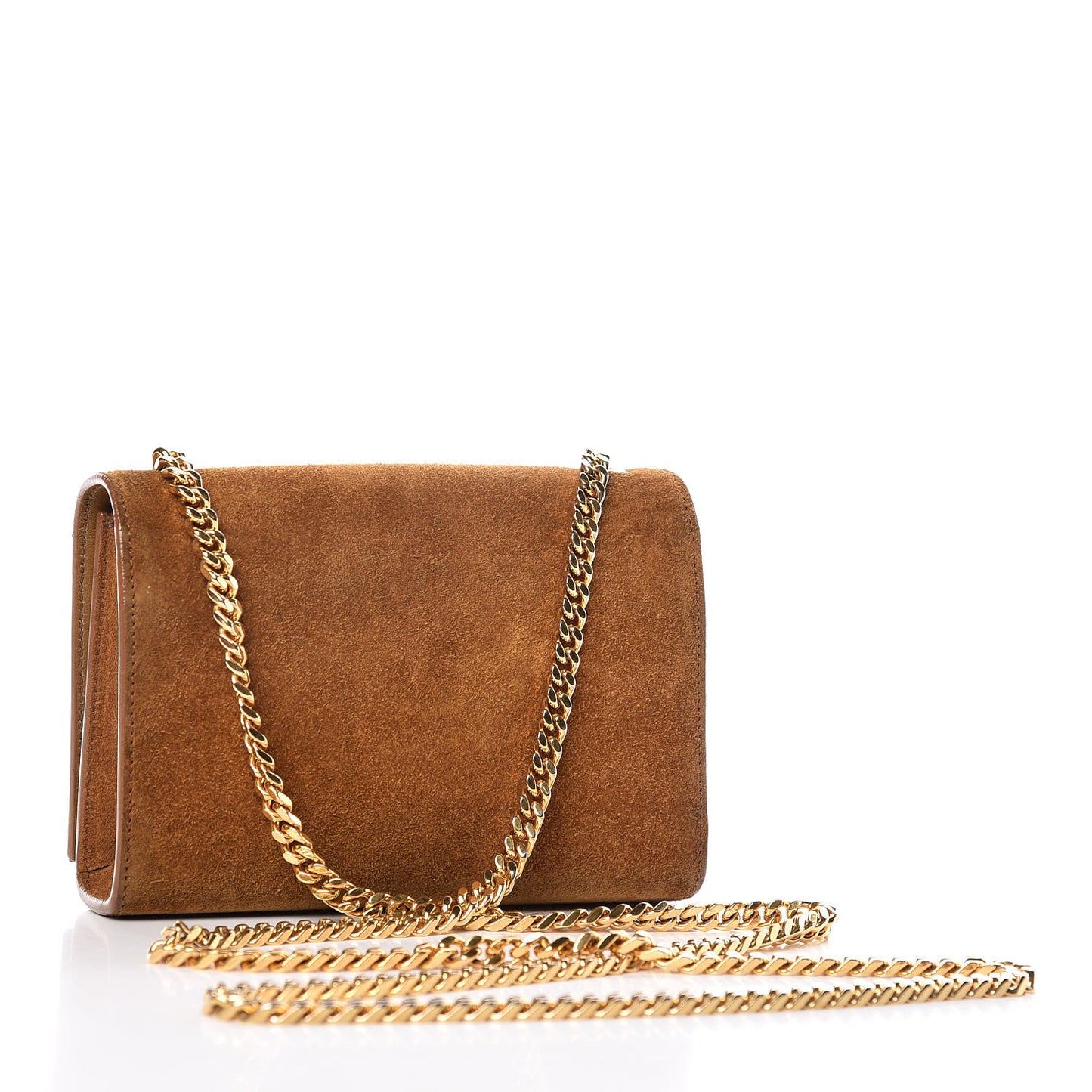 Suede Small Classic Monogram Kate Tassel Satchel Light Ochre