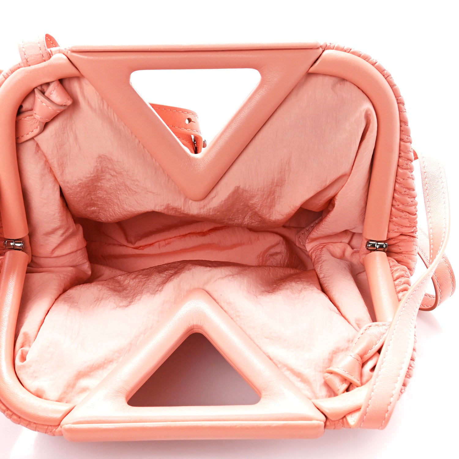 Bottega Veneta Lambskin Knit Small The Point Triangle Bag Peachy 5 of 9