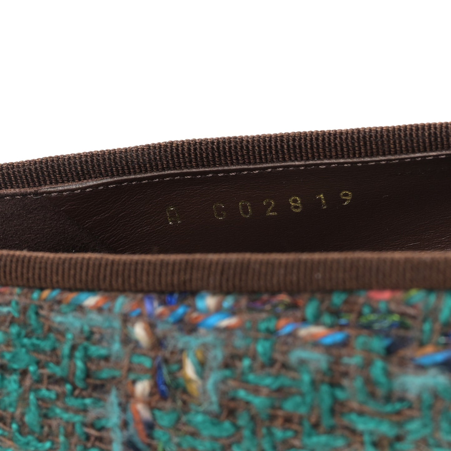 Tweed Patent Cap Toe Ballerina Flats 36.5 Green Black