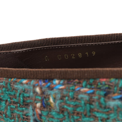 Chanel Tweed Patent Cap Toe Ballerina Flats 36.5 Green Black 8 of 8