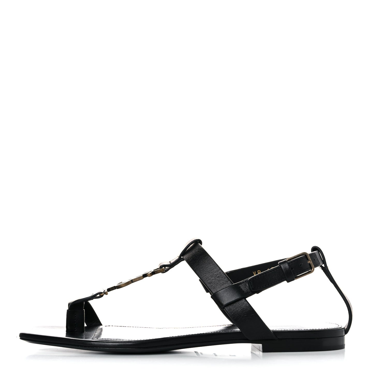 Patent Calfskin Cassandra Monogram Sandals 38 Black