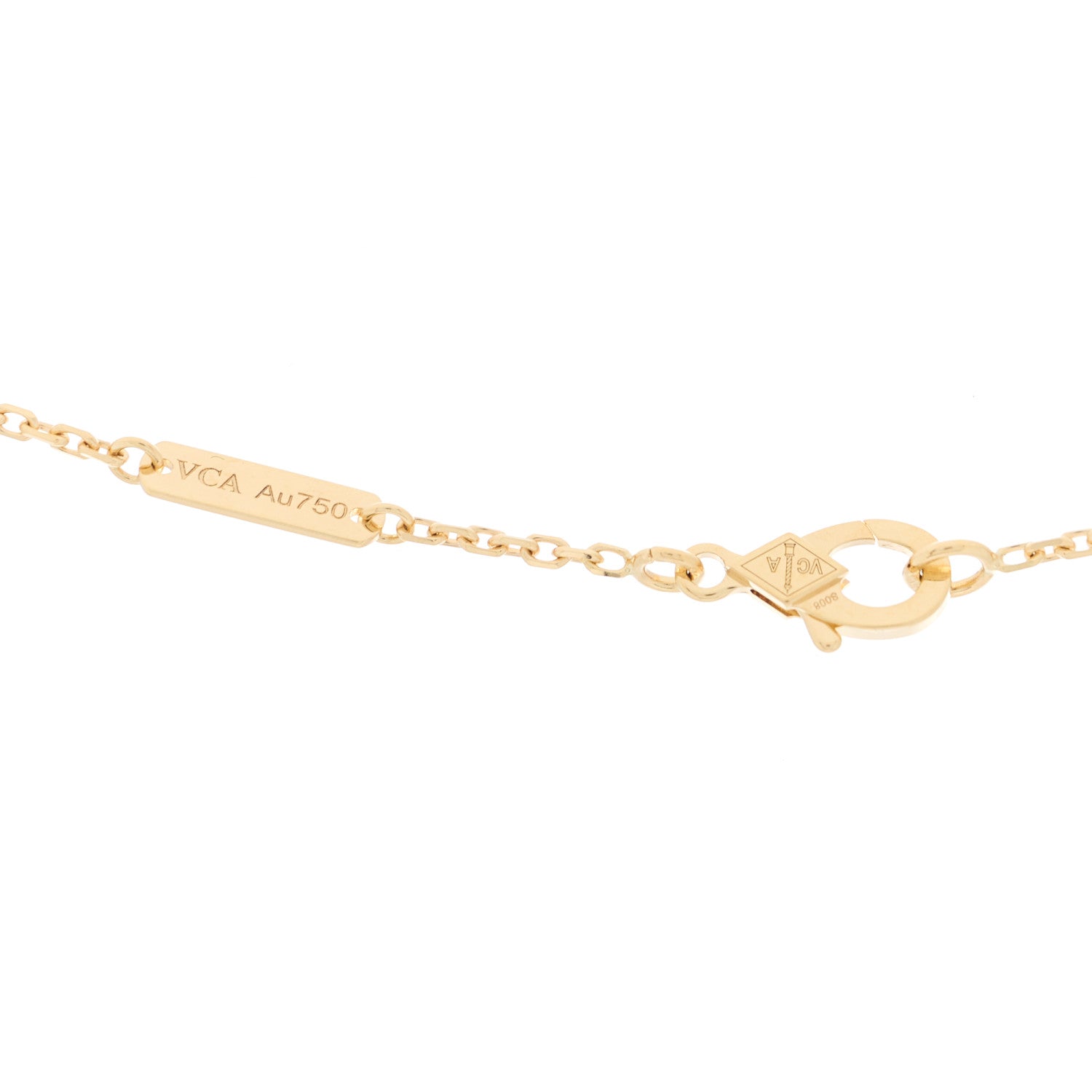 Van Cleef & Arpels 18K Yellow Gold Black Onyx Vintage Alhambra Pendant Necklace 3 of 4