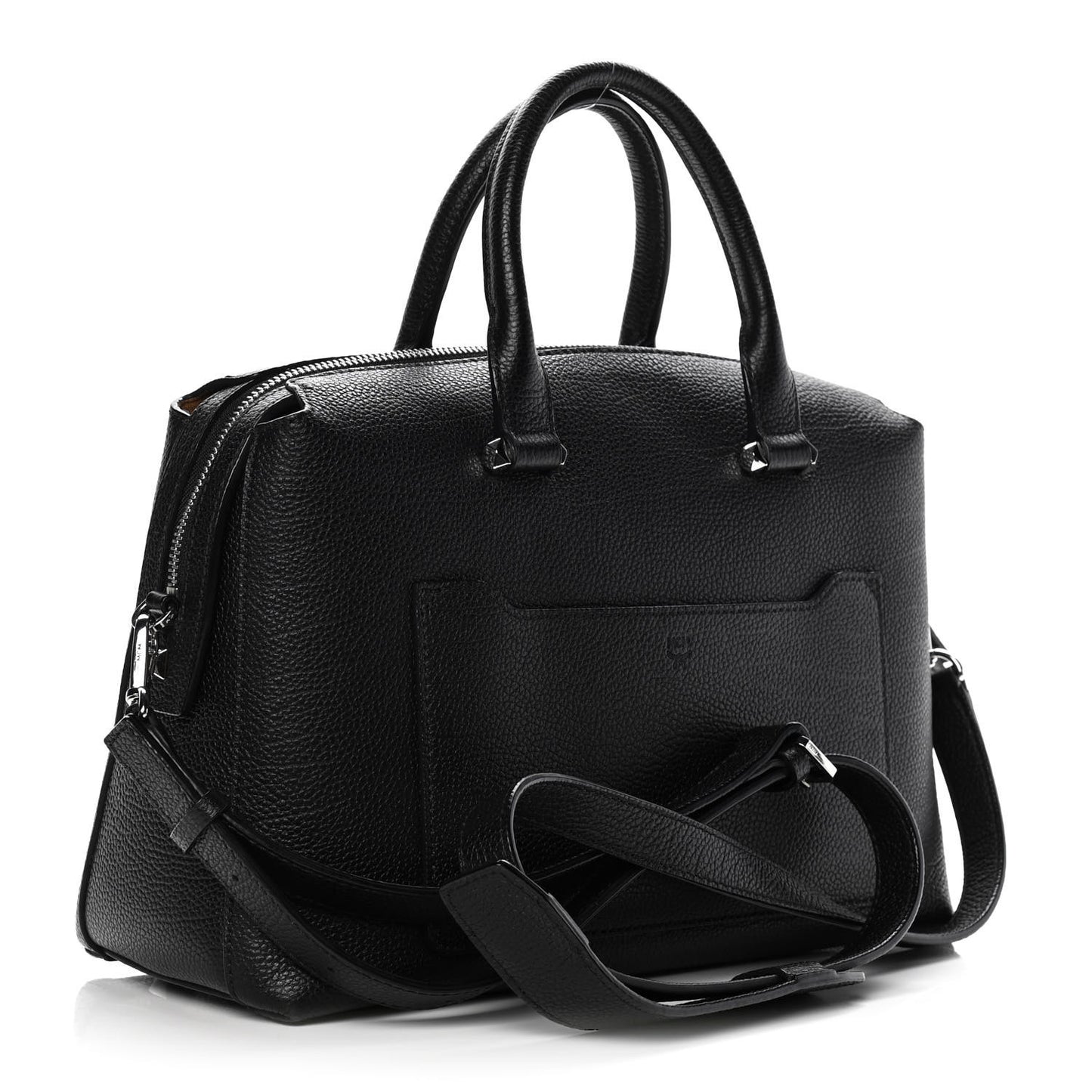 Grained Calfskin Large Ella Boston Black