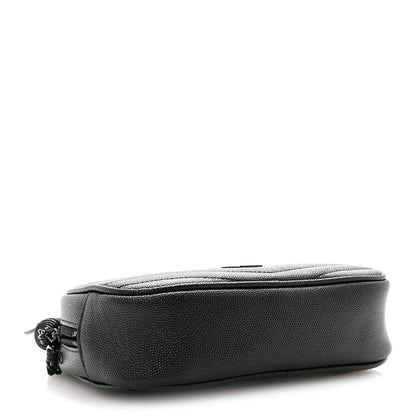 Saint Laurent Grain De Poudre Matelasse Monochrome Monogram Mini Lou Camera Bag Black 4 of 9