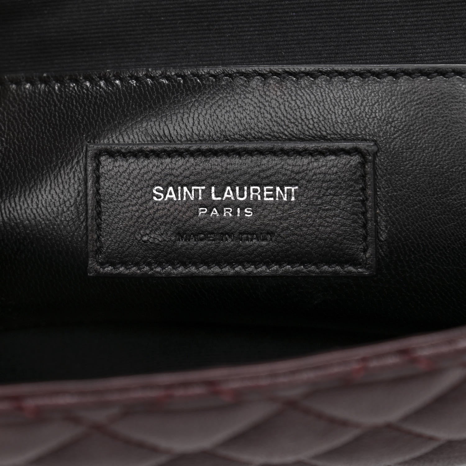 Saint Laurent Sheepskin Tri-Quilt Monogram Medium College Bag Bordeaux 6 of 14